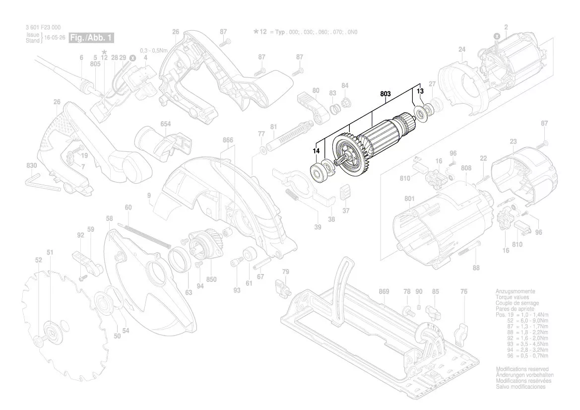 Induit BOSCH réf. 1 619 P06 345 scie circulaire GKS 190